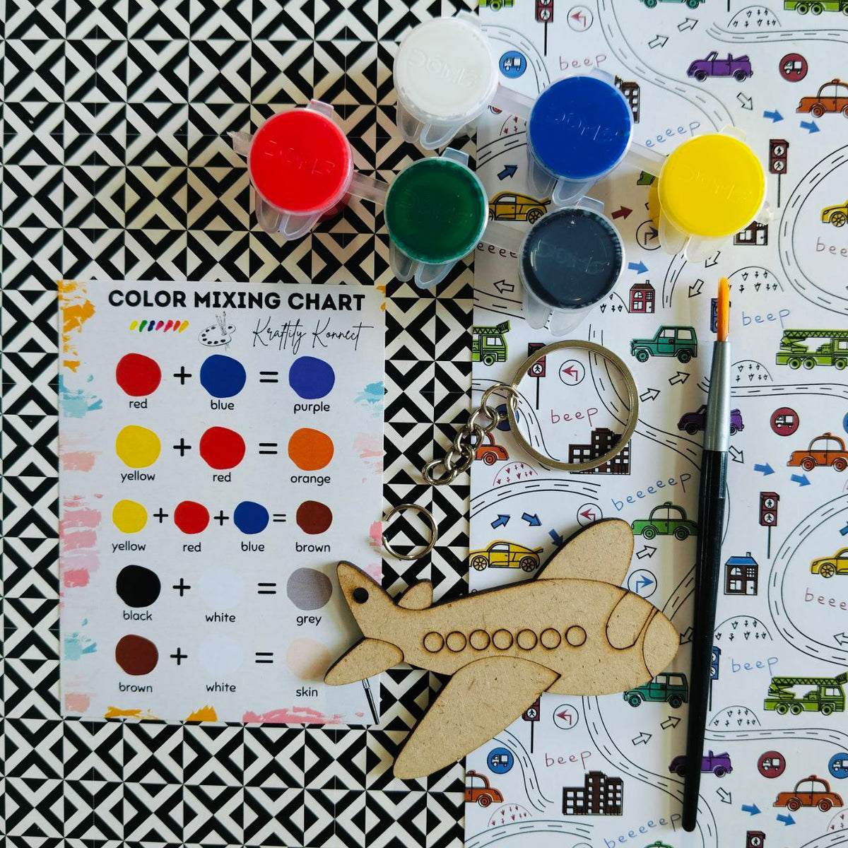 Aeroplane (DIY Keychain Kit For Kids - MDF )