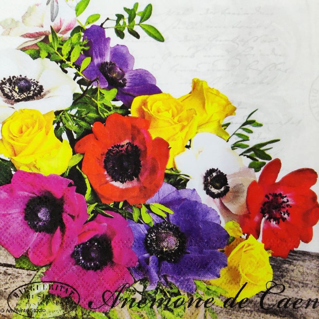 Anemone Flowers ( German Napkin Tissues )