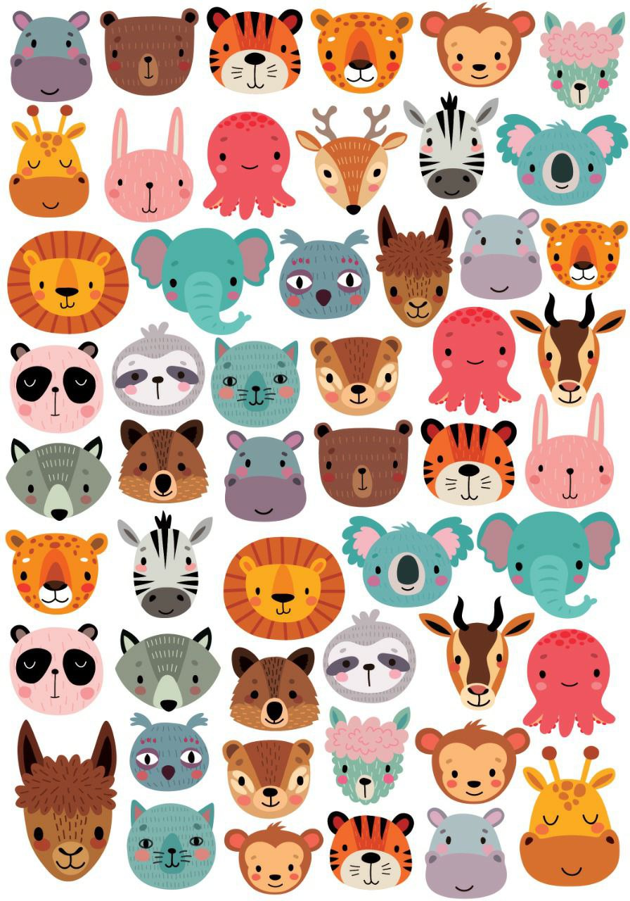 Cute Animal Faces ( Instant Transfer Sheets )