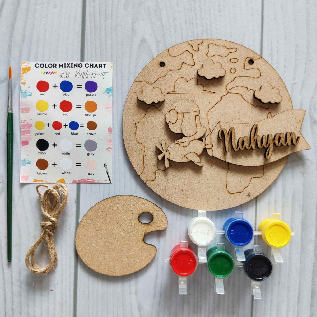 Around The World - DIY Name Plate Kit (Personalised MDF)