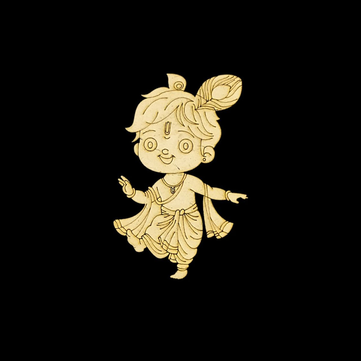 Baby Krishna Dancing (Premarked base MDF) Hindu elements