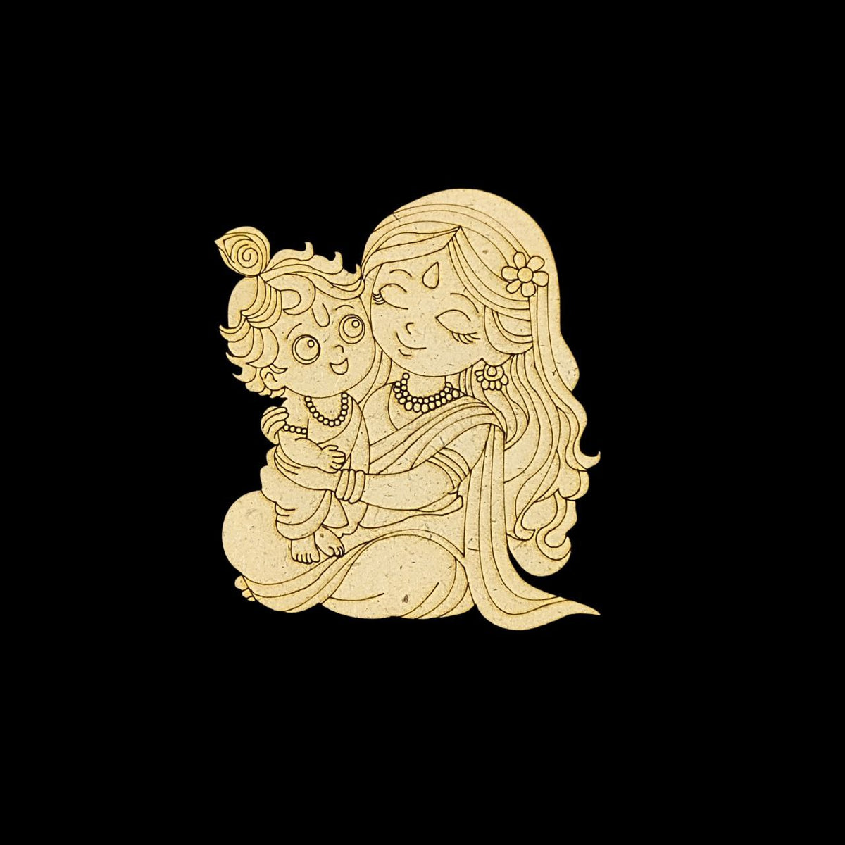 Baby Krishna & Mother's Love (Premarked base MDF) Hindu elements