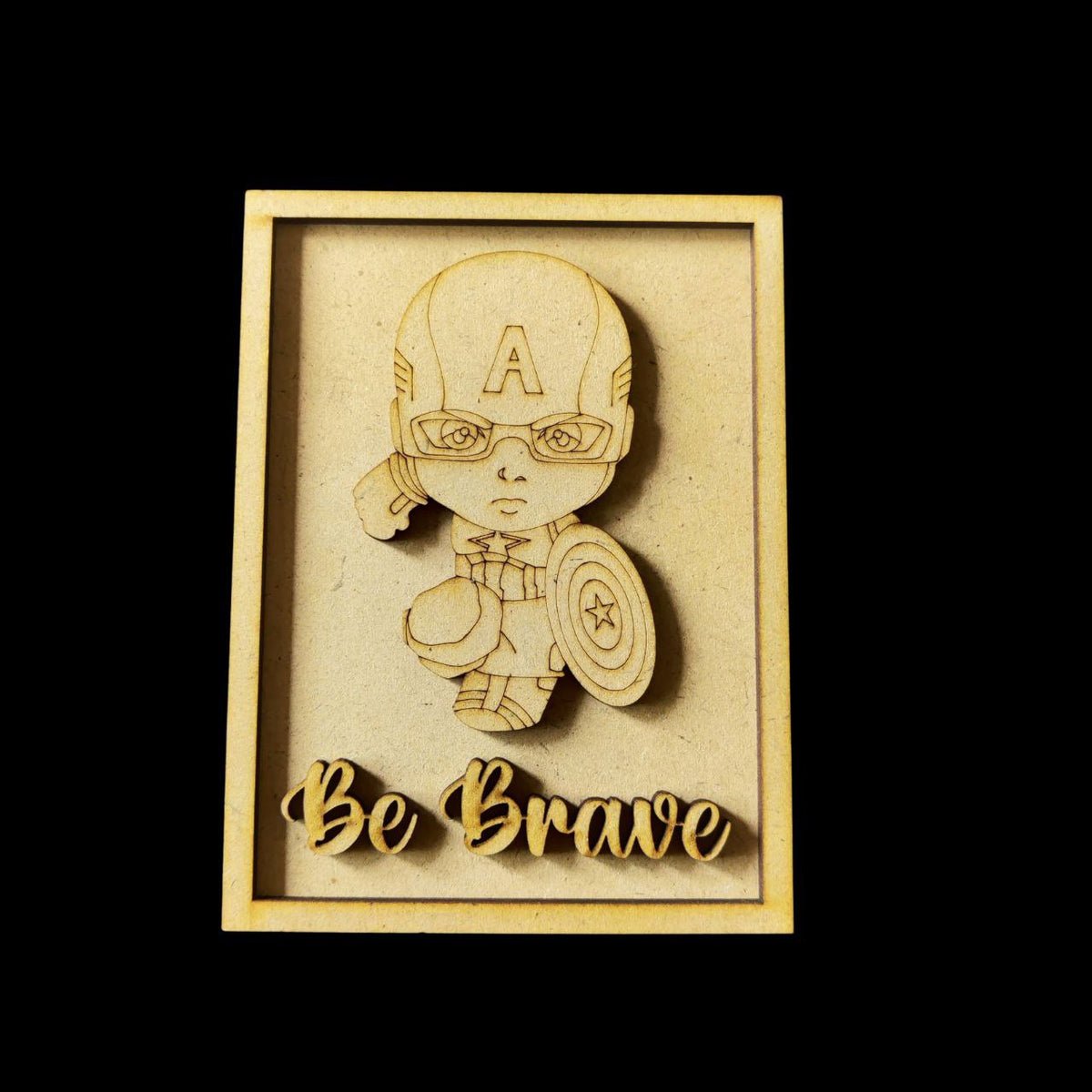 Be Brave - Captain America (MDF Kids Wall - Desk Decor)