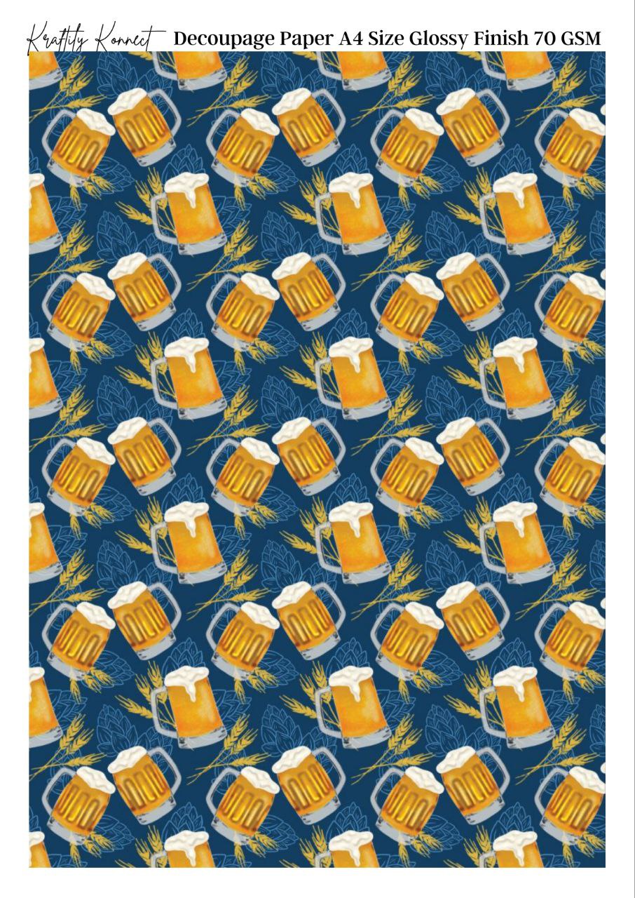 Beer Mug seamless ( Decoupage Papers )