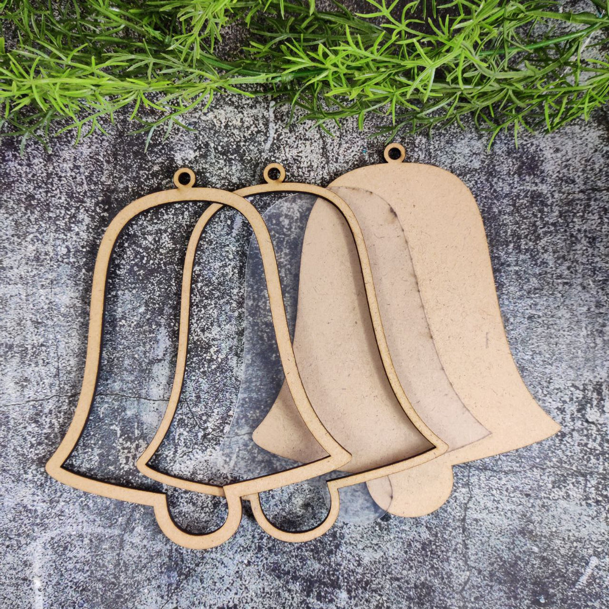 Bell - Layered Christmas Hangings with Acrylic (shakers)
