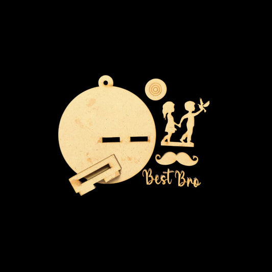 Best Bro - Miniature Shelf | Bag Charm | Car Dangler | DIY Keychain Base (MDF)