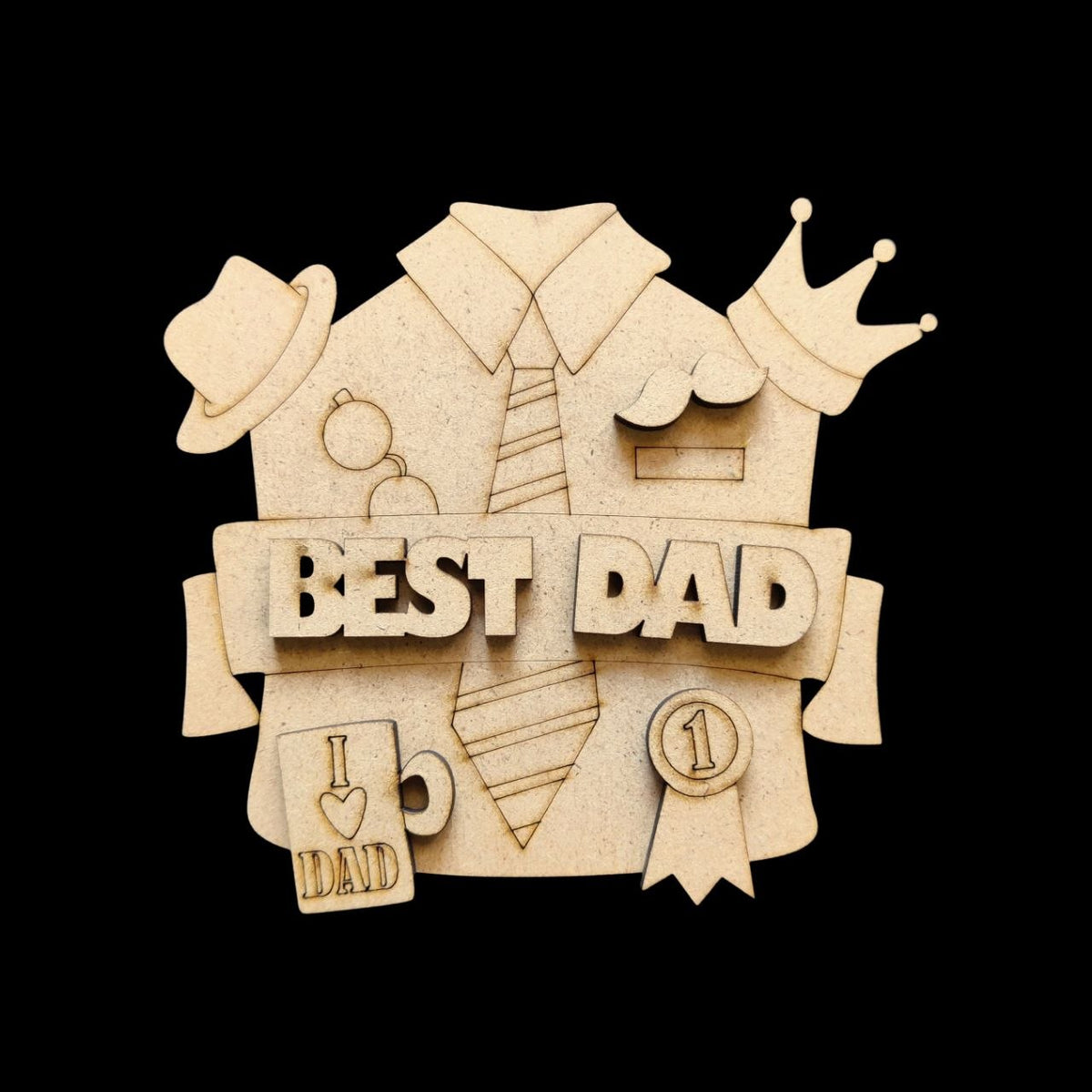 Best Dad Elements - MDF Fridge Magnet Base (For Fathers)