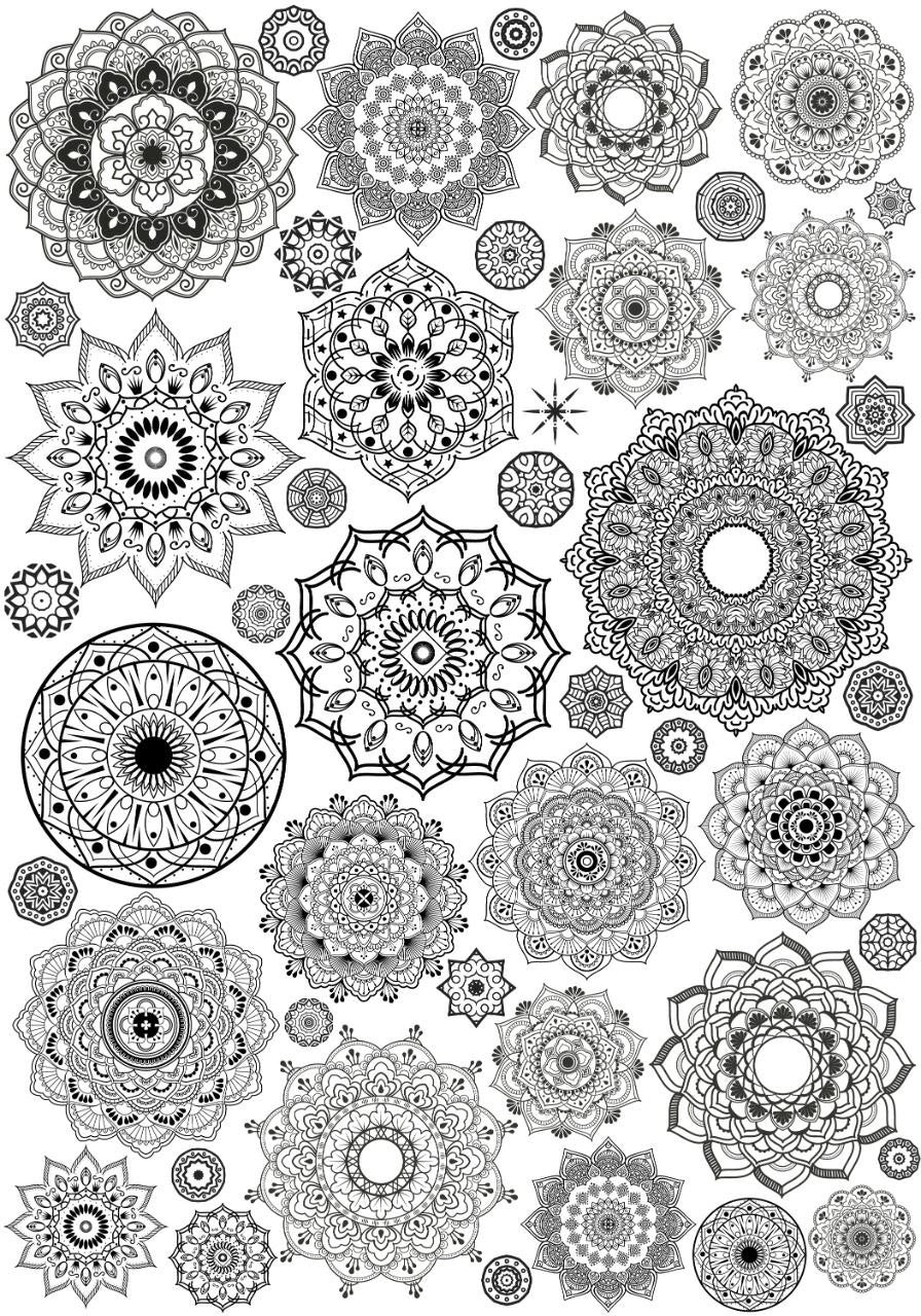 Black n White Mandalas ( Instant Transfer Sheets )