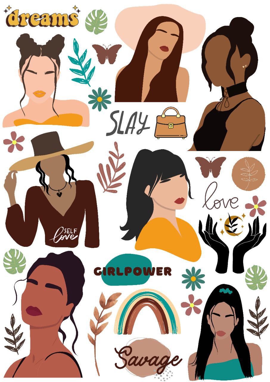 Boho Gals ( Instant Transfer Sheets )