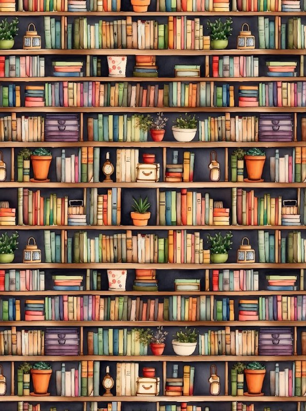 Bookshelf 2 - (Decoupage Paper)