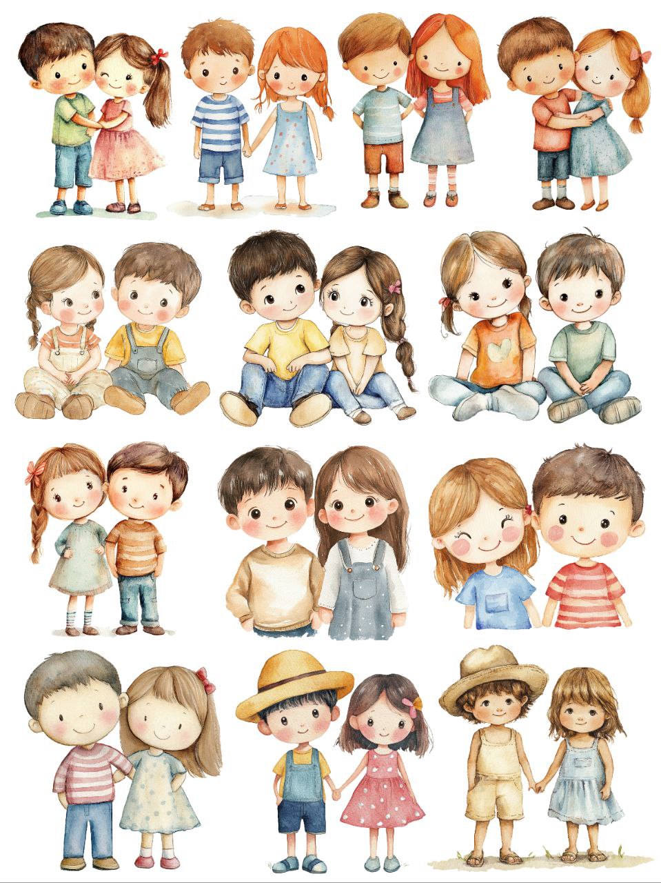 Brother Sister Love - Digital Colour Pencil 1 (Instant Transfer Sheet) Raksha Bandhan elements