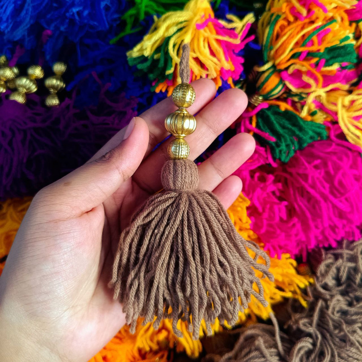 Brown - Wool Latkan Tassel ( Craft Embellishment )
