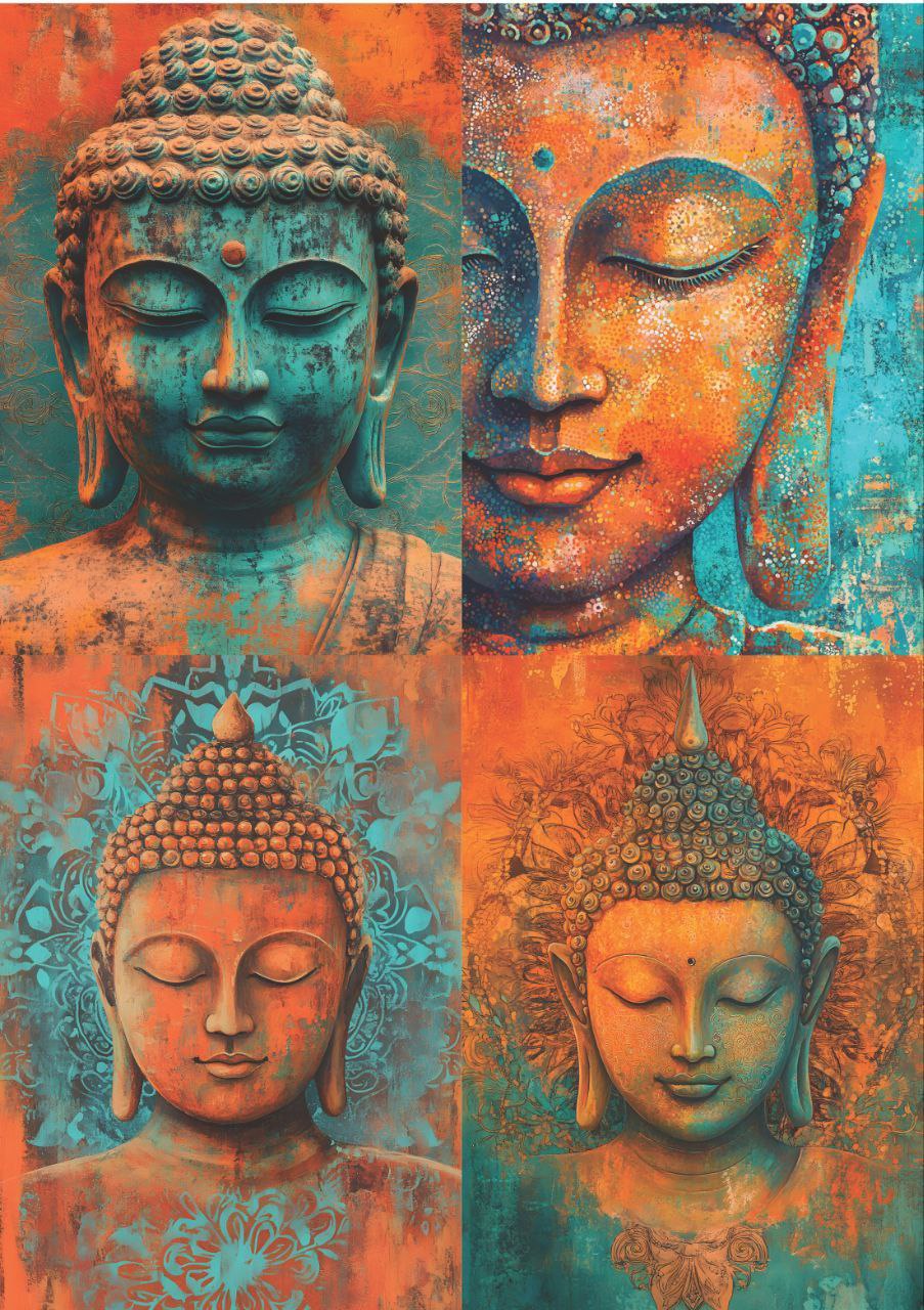 Buddha Nirvana (4 in 1 - Decoupage Paper)