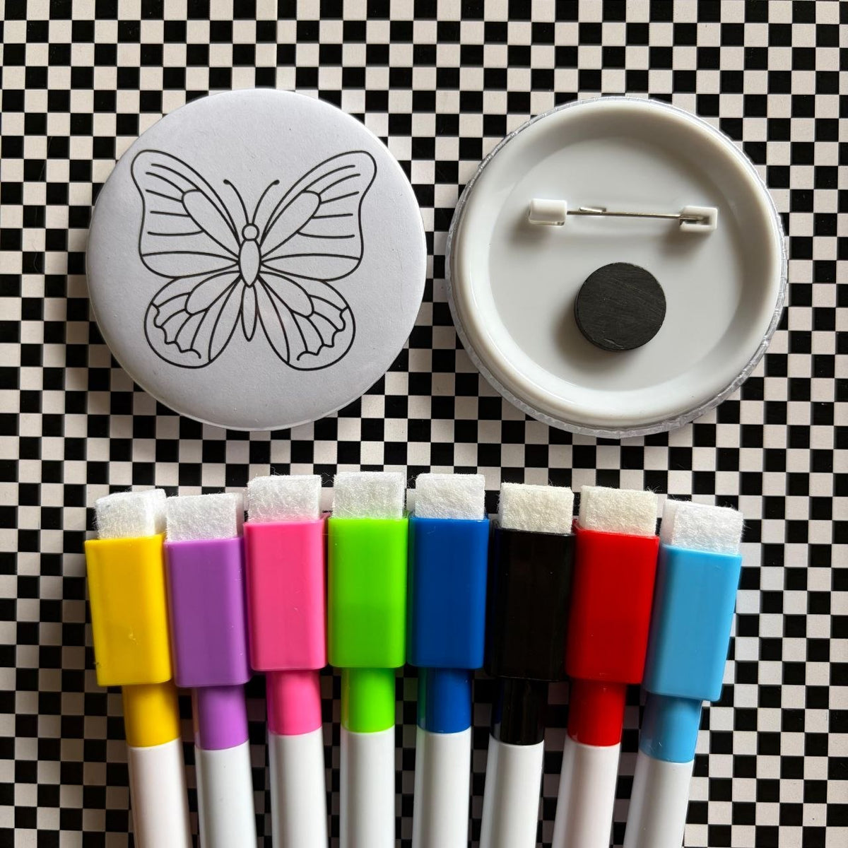 Butterfly 1 - Color & Wipe Badge cum Fridge Magnet Kit