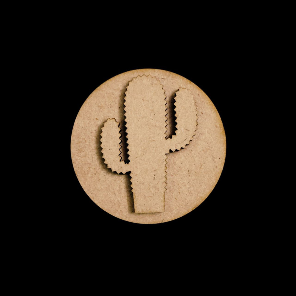 Mini Cactus (MDF Round Fridge Magnet Base)