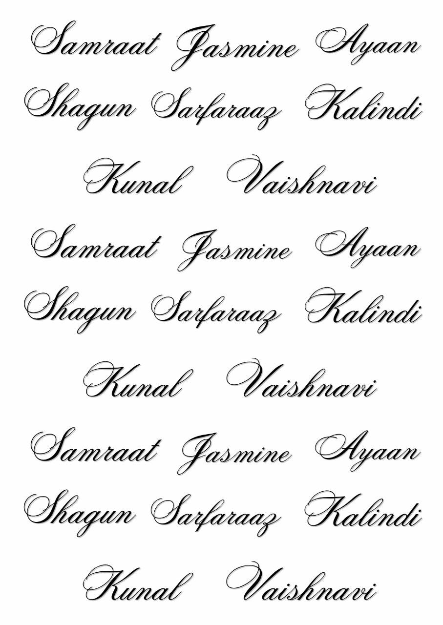 Calligraphy - Personalised Press N Peel Stickers (UV DTF) Size A6 - 24 Names