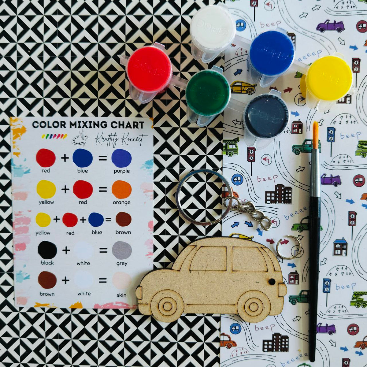Car (DIY Keychain Kit For Kids - MDF)