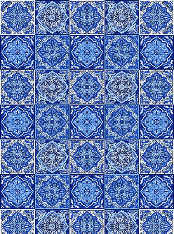 Ceramic Tiles - Ancient Blue (Decoupage Paper)