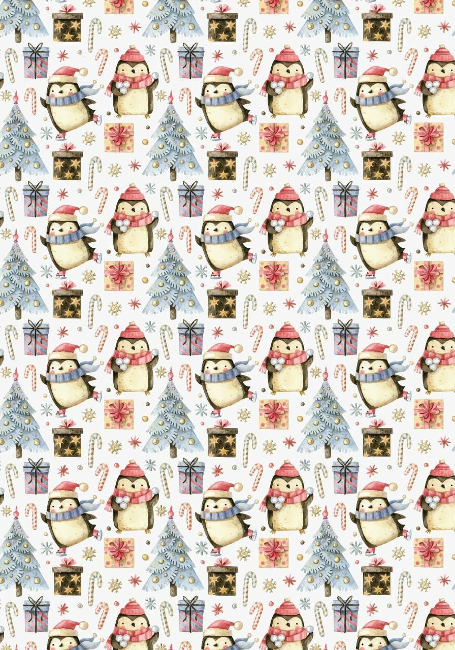 Christmas Penguins ( Instant Transfer Sheets )