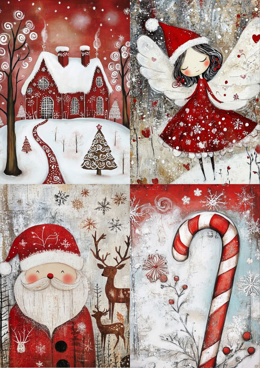 Christmas Spirit - 4 in 1 (Decoupage Paper)