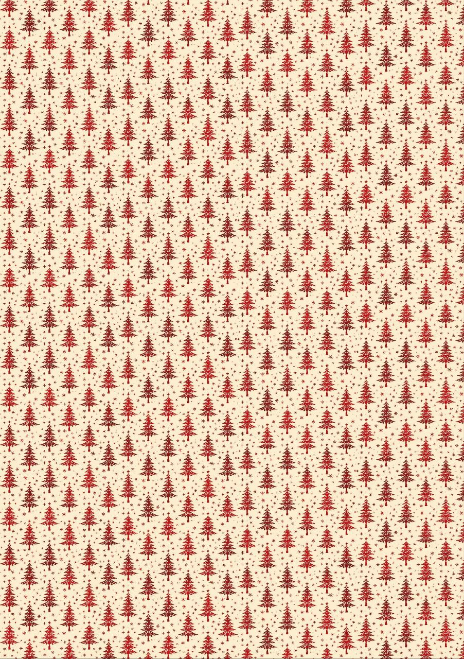 Christmas Tree - Red - Seamless (Decoupage Paper)