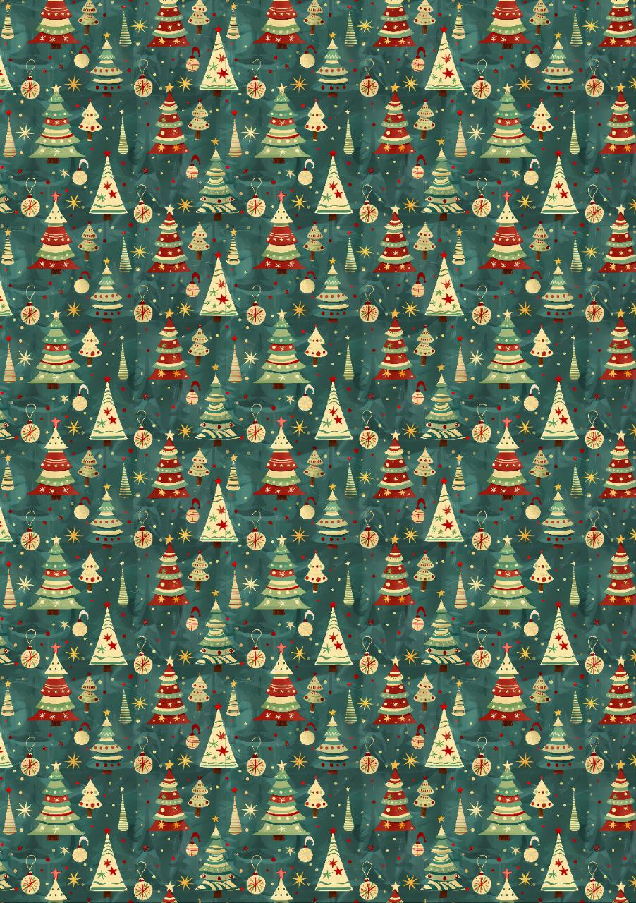 Christmas Trees - Seamless Pattern (Decoupage Paper)