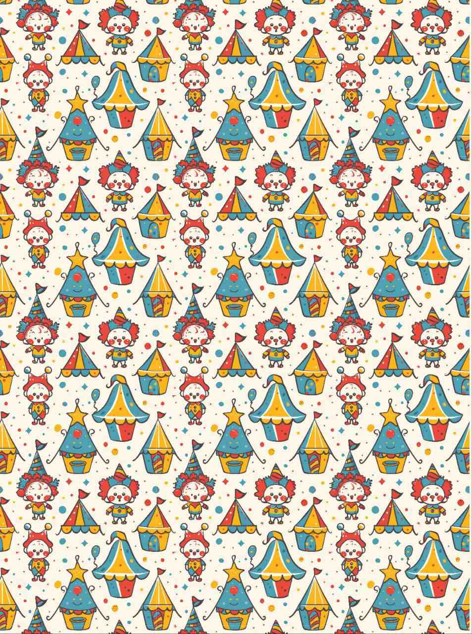 Circus Joker - Seamless Pattern (Decoupage Paper)