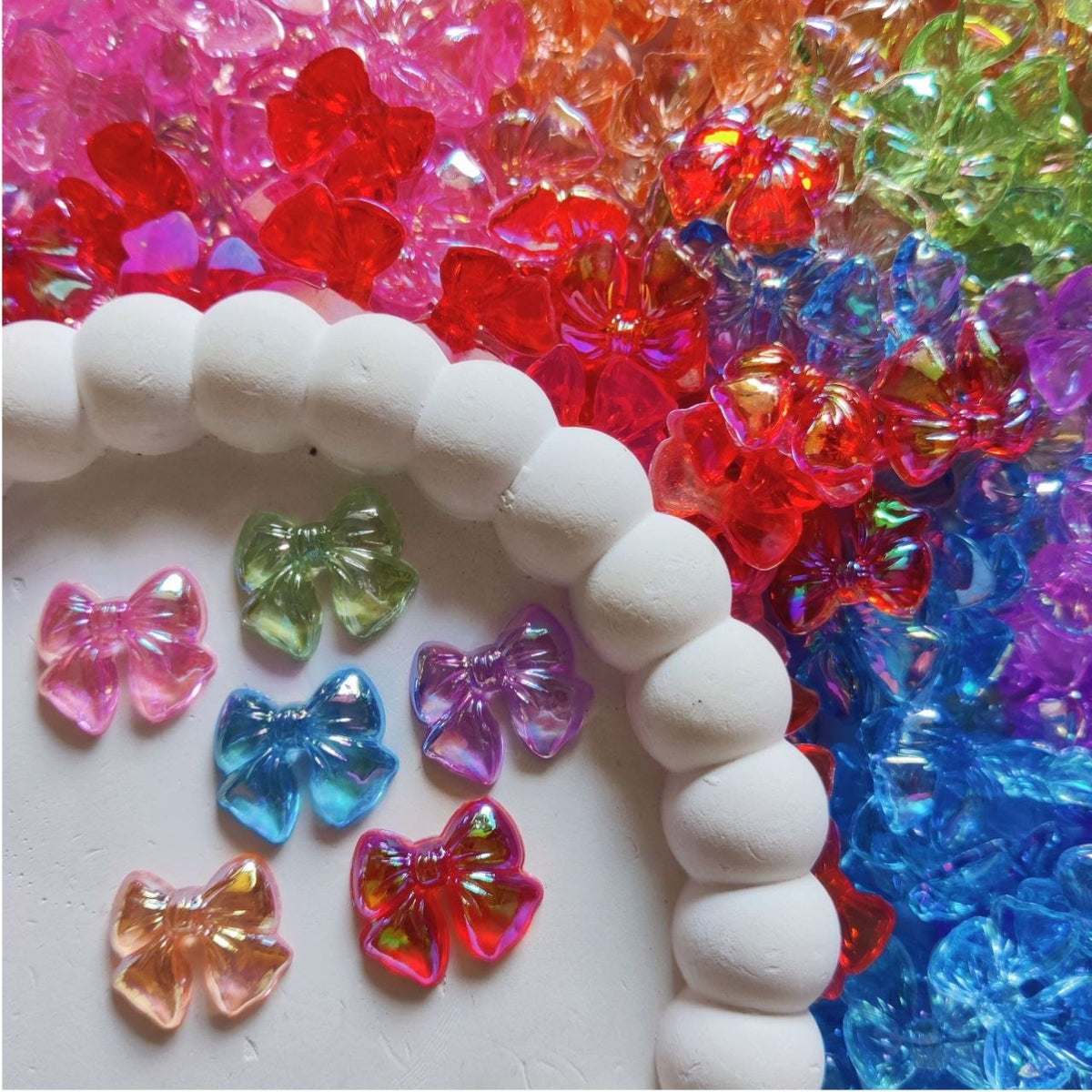Colourful Bow - Lightweight Plastic Charms