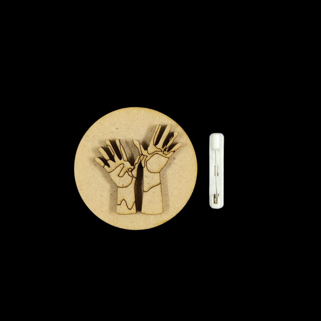 Colourful Hands - Holi Badge Pin (MDF)