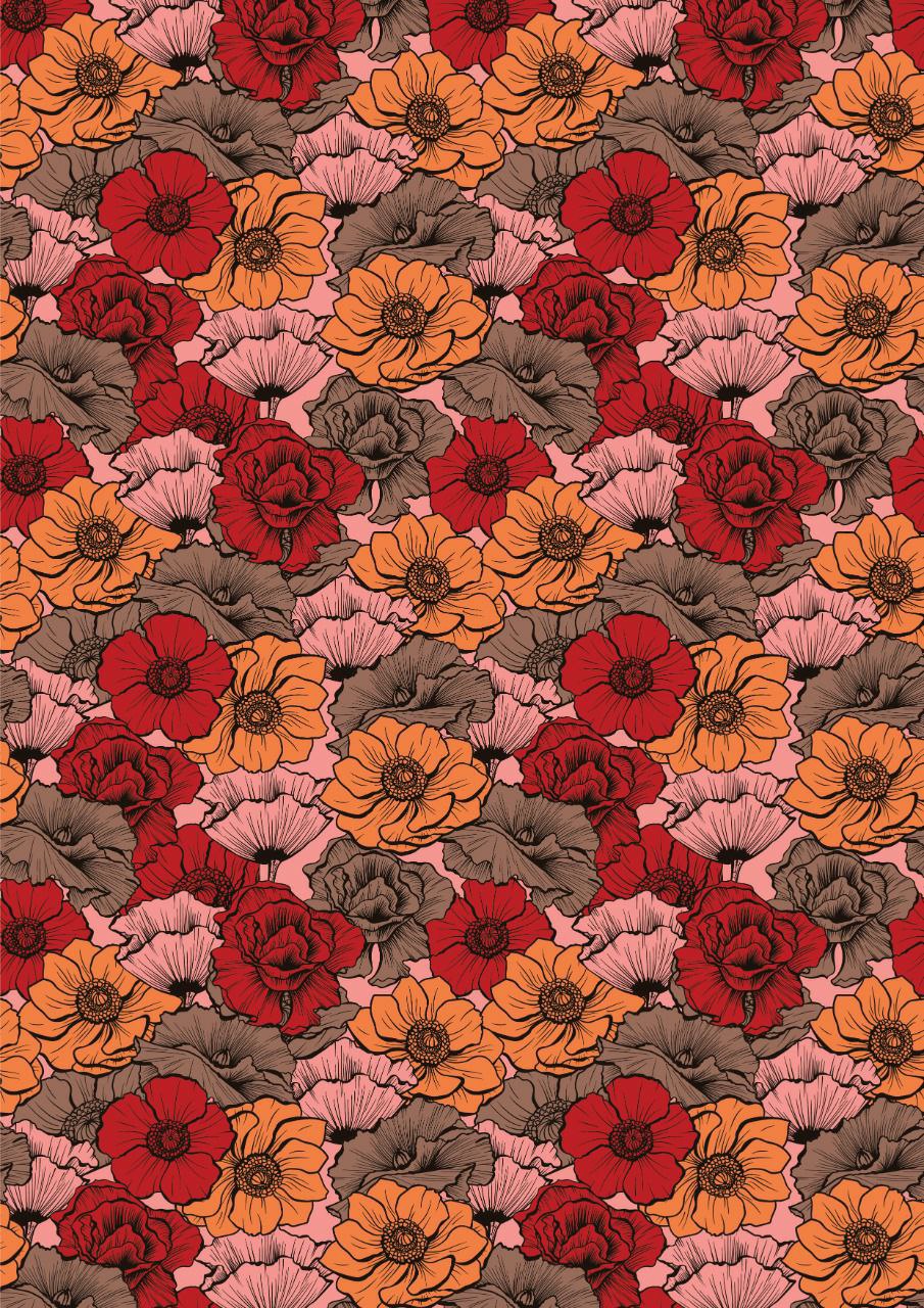 Colourful Japanese flowers ( Decoupage Papers )