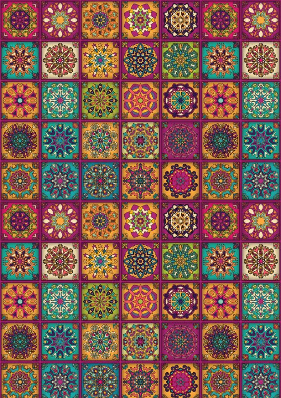 Colourful Mandala Tiles - Seamless (Decoupage paper)