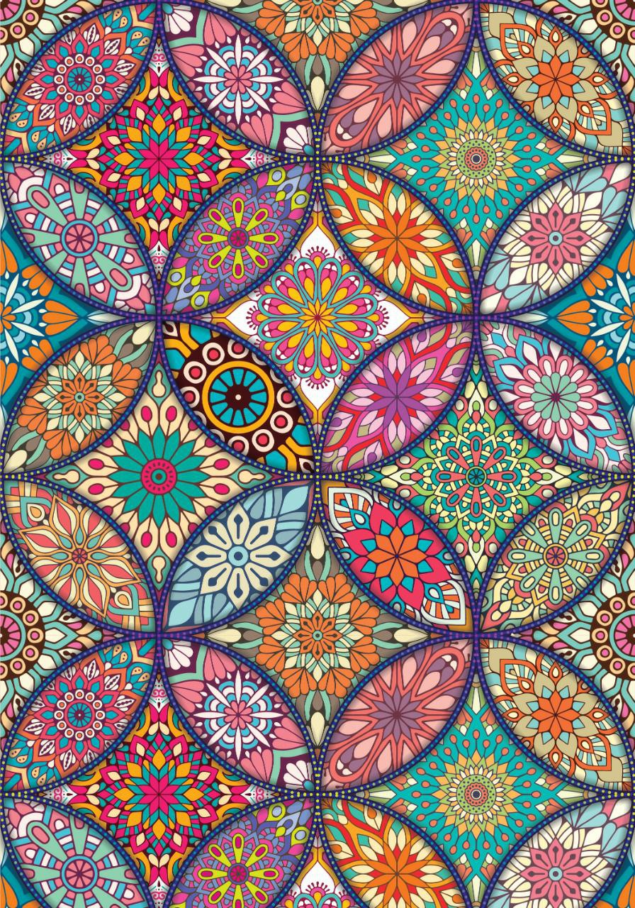 Colourful interlocked Circles ( Instant Transfer Sheets )