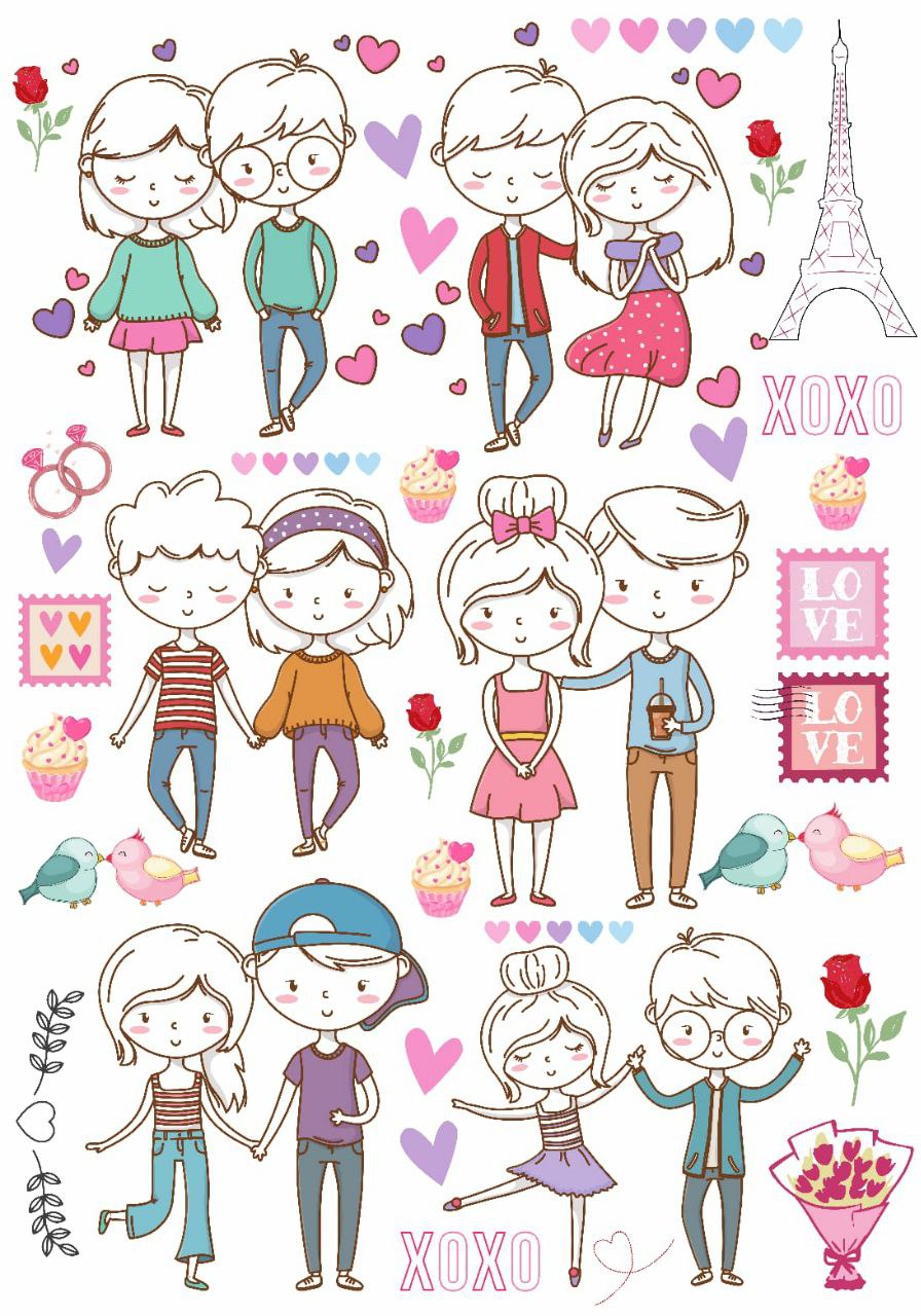 Couples ( Instant Transfer Sheets - Valentine's )