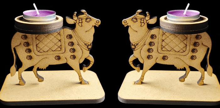 Cow Traditional - MDF Tealight Stand (Diwali Festive Collection)