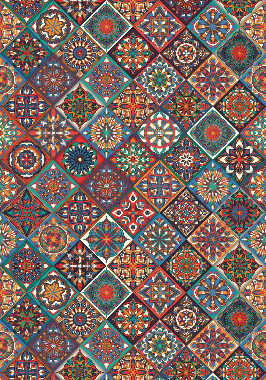 Cross Mosaic tiles colourful ( Instant Transfer Sheets )