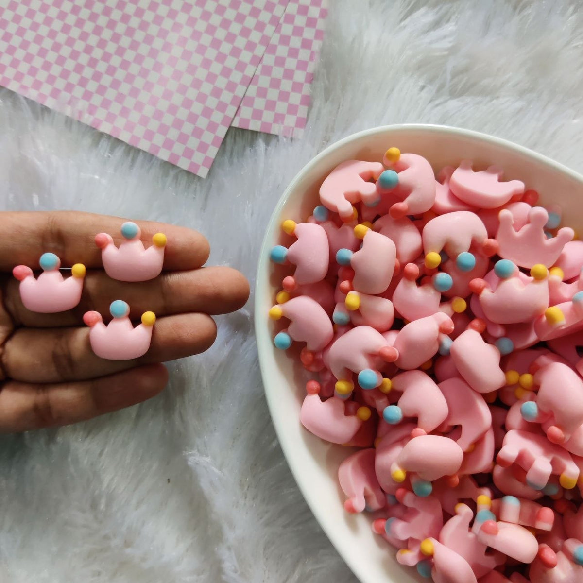 Crown - Pink Pastel - Plastic Charms