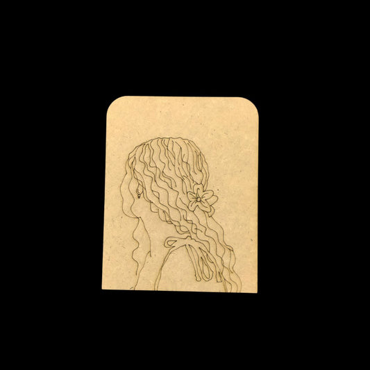 Curly Girl - Mini Pocket Mirror with Acrylic (MDF Premarked Mirror Base)