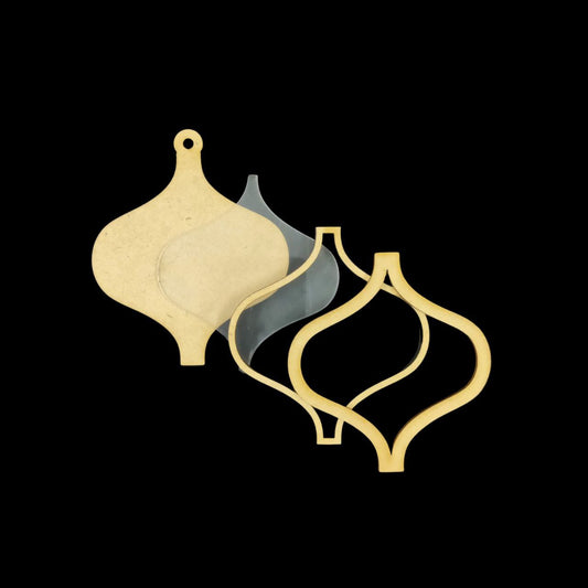 Curvy Ornament - (Christmas MDF Shakers)