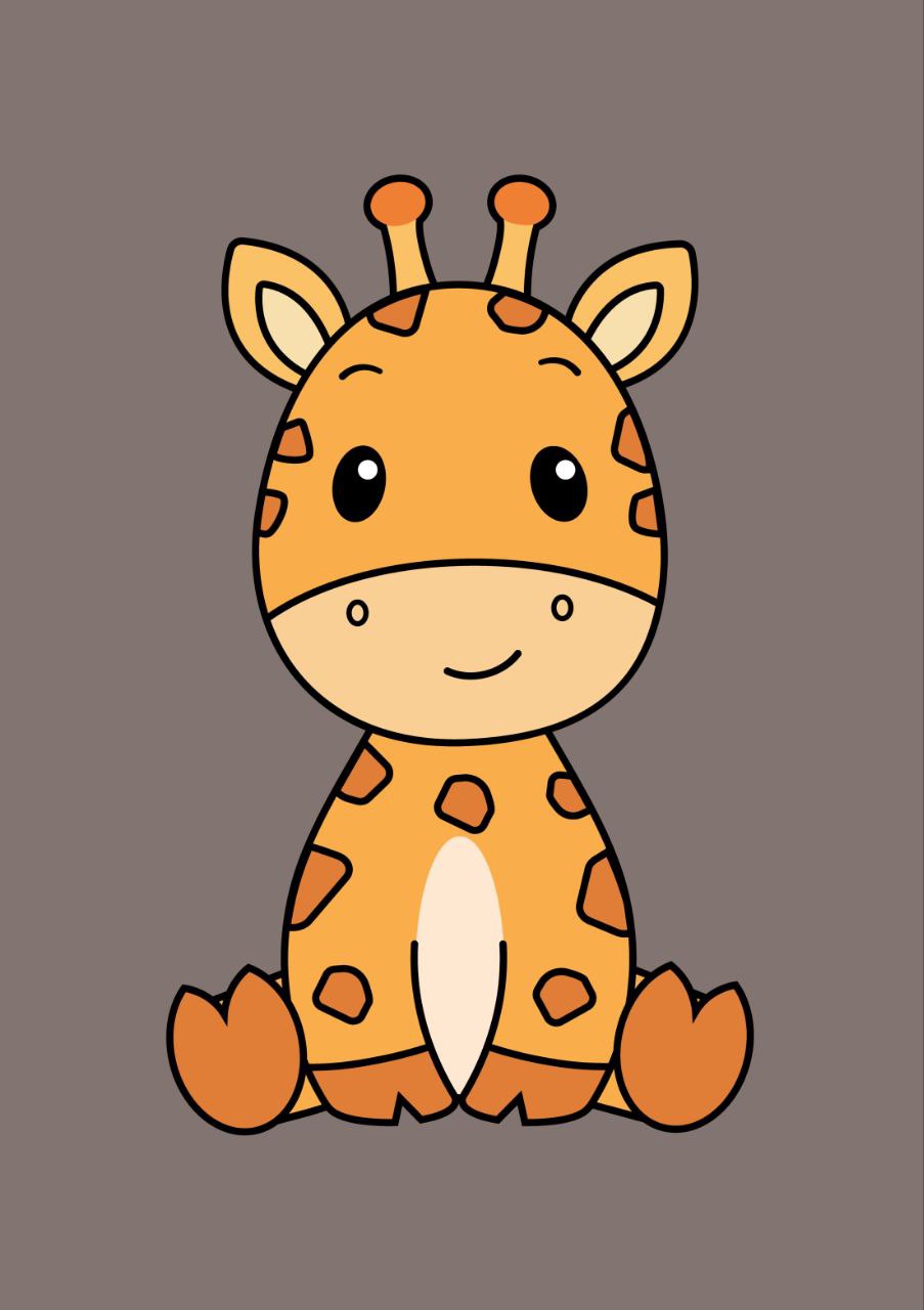 Cute Cartoon Giraffe (Decoupage Paper)