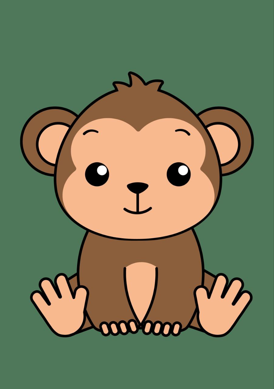 Cute Cartoon Monkey (Decoupage Paper)
