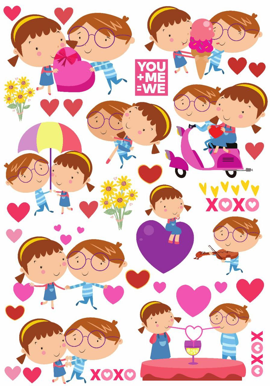Cute Couples ( Instant Transfer Sheets - Valentine's )