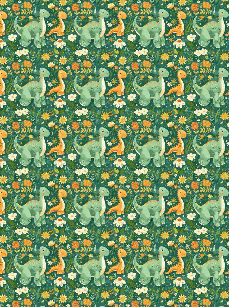 Cute Dinos - Seamless Pattern (Decoupage Paper)