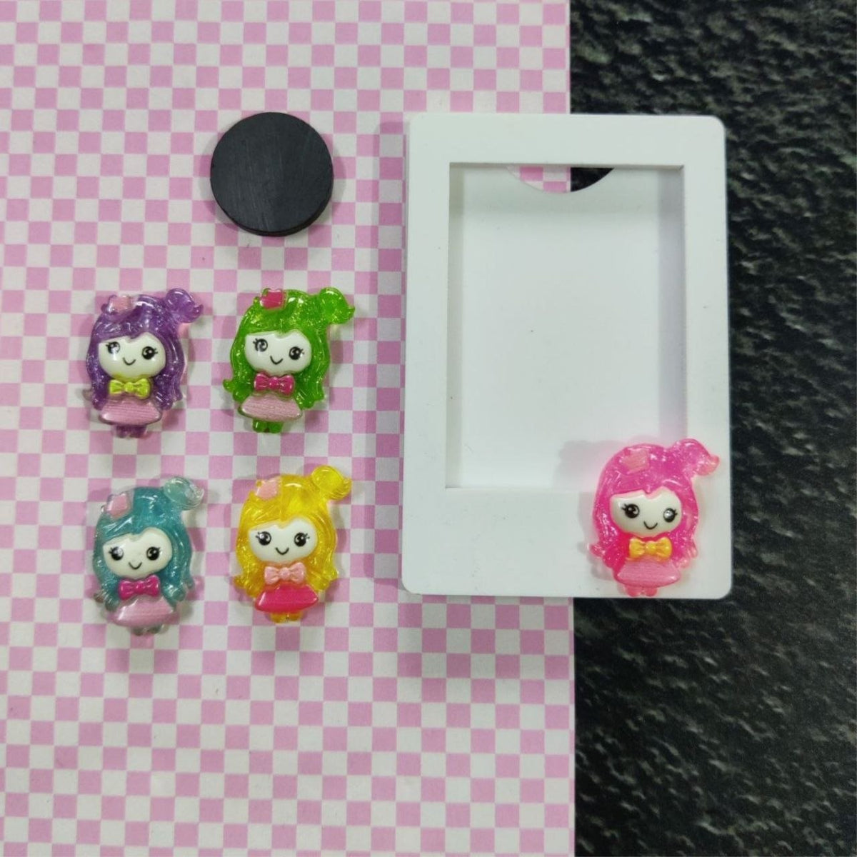Cute Girl - Mini Acrylic Photo Frame Fridge Magnet Kit