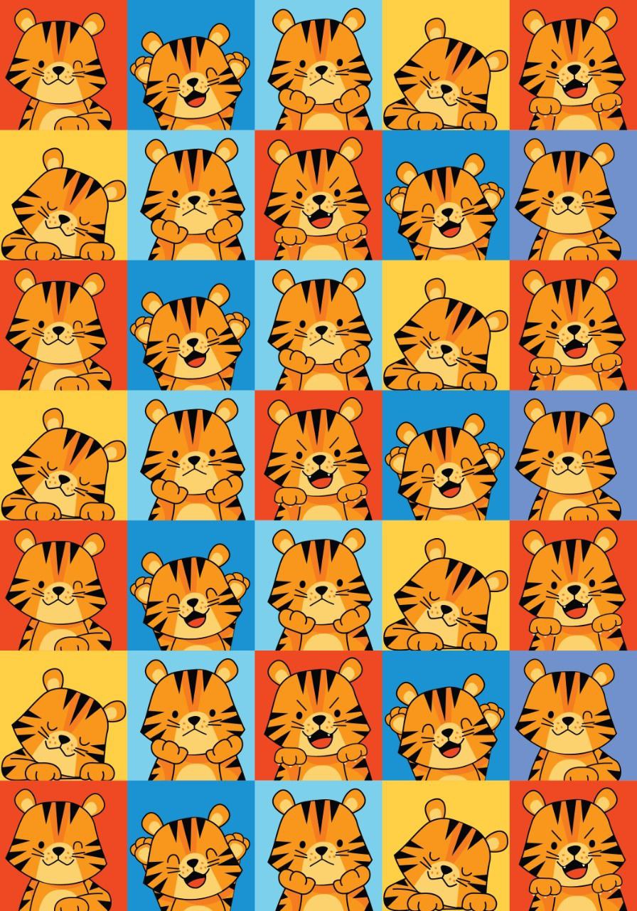 Cute Tiger Cubs ( Instant Transfer Sheets )