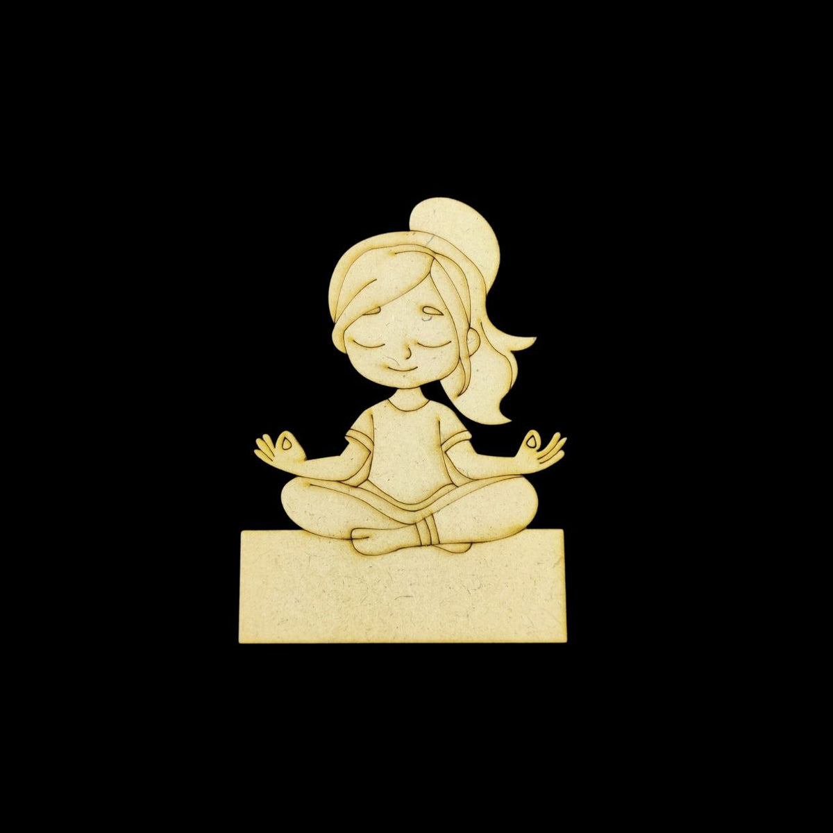 Deep Meditating Girl (Mini Fridge Magnet Name Board) MDF