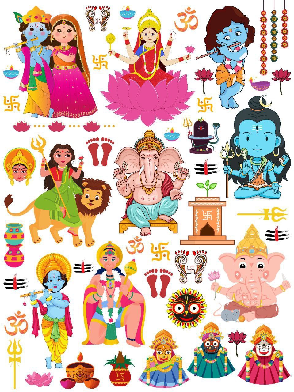 Deities - Mix - Festive (Instant Transfer Sheet)