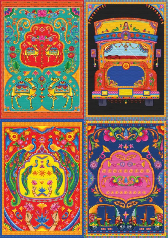 Desi truck art prints (Decoupage Paper)