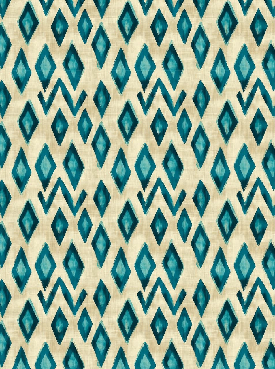 Diamond Turquoise Ikat - Decoupage Paper Sheet