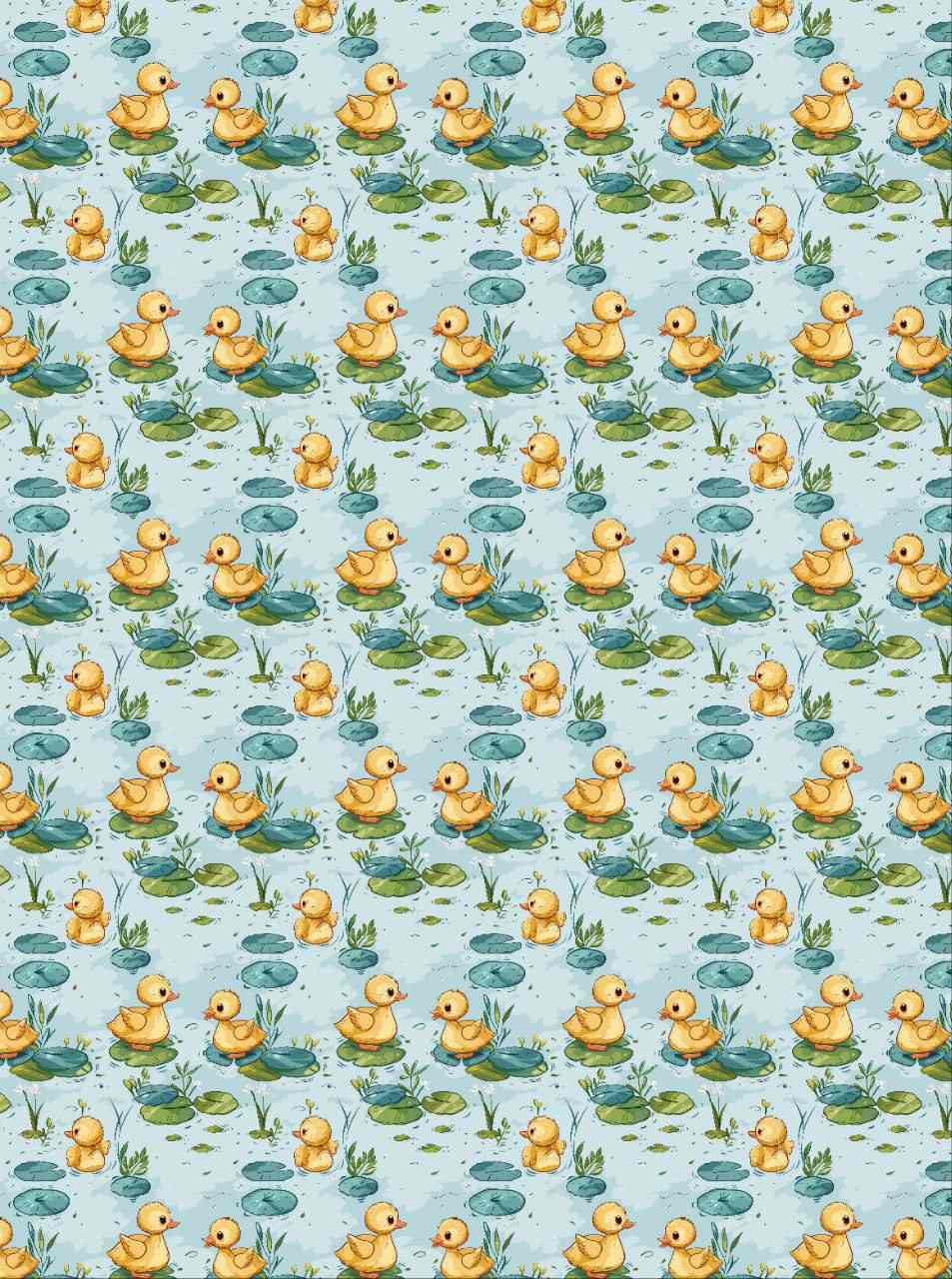 Ducks in Pond - Seamless Pattern (Decoupage Paper)