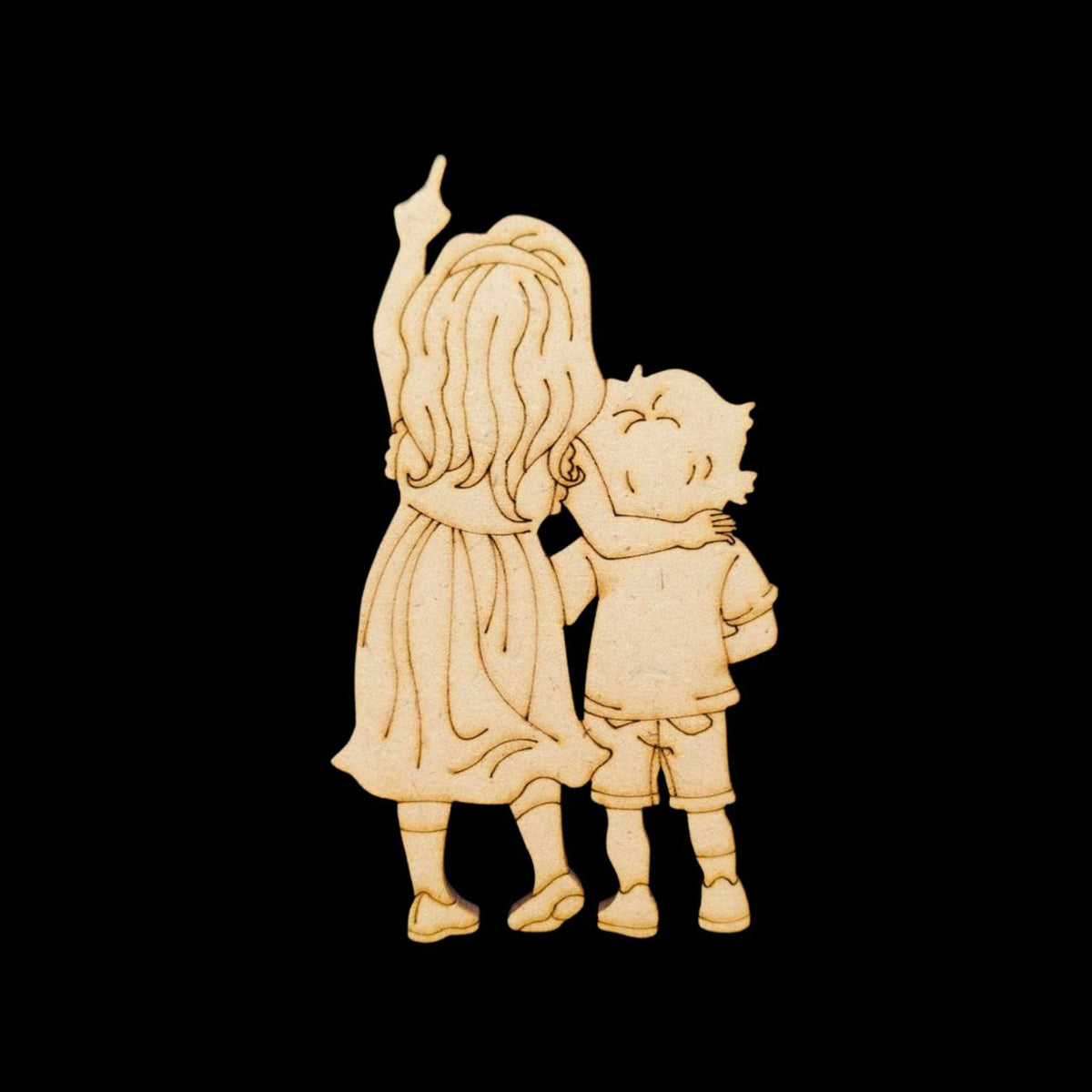 Elder Sister & Little Brother (MDF Premarked Base - Raksha Bandhan)